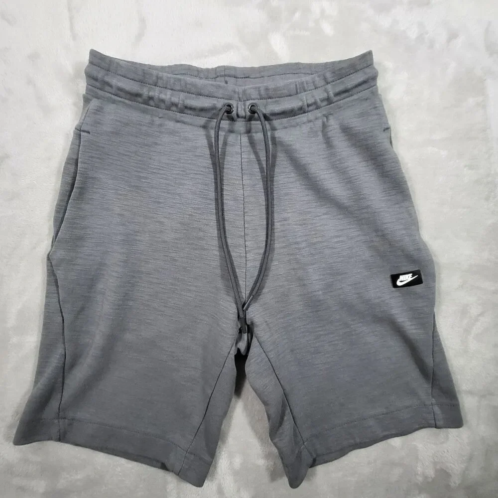 Nike Sportswear Optic Fleece Shorts Mens Medium Heather Gray Shrunk READ